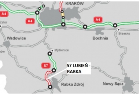 Budowa drogi ekspresowej S7 Kraków-Rabka Zdr. na odcinku Lubień–Naprawa