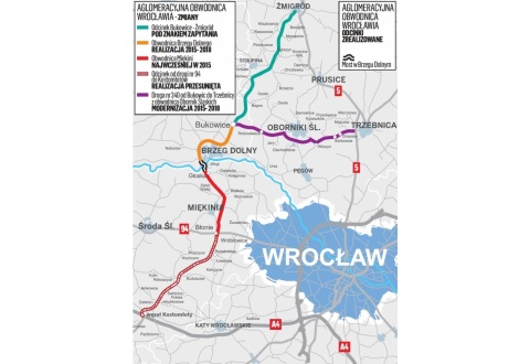 Skomunikowanie mostu na Odrze w Brzegu Dolnym z drogami nr 94 i 340